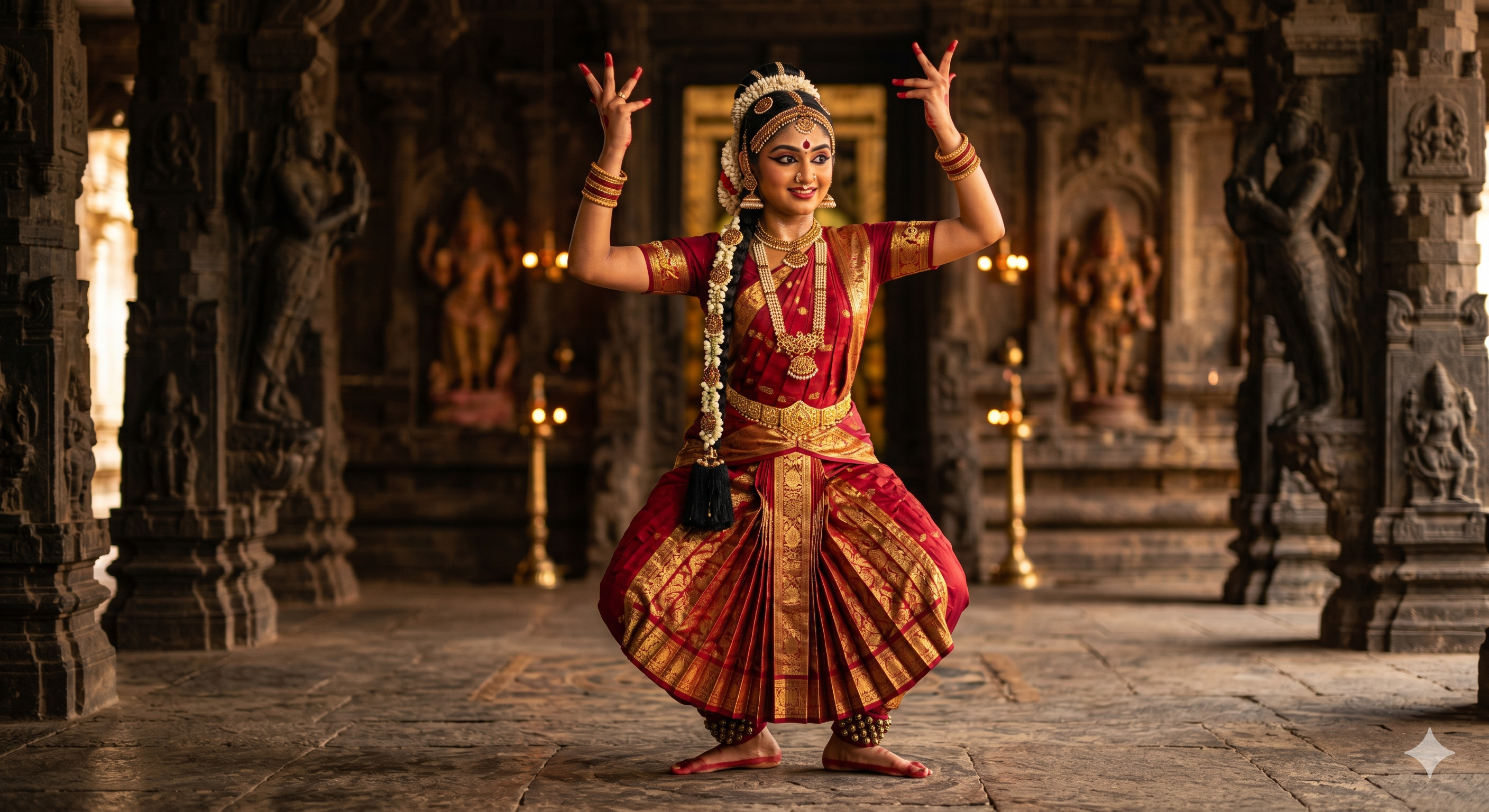 AI rendering of an Indian classical dancer