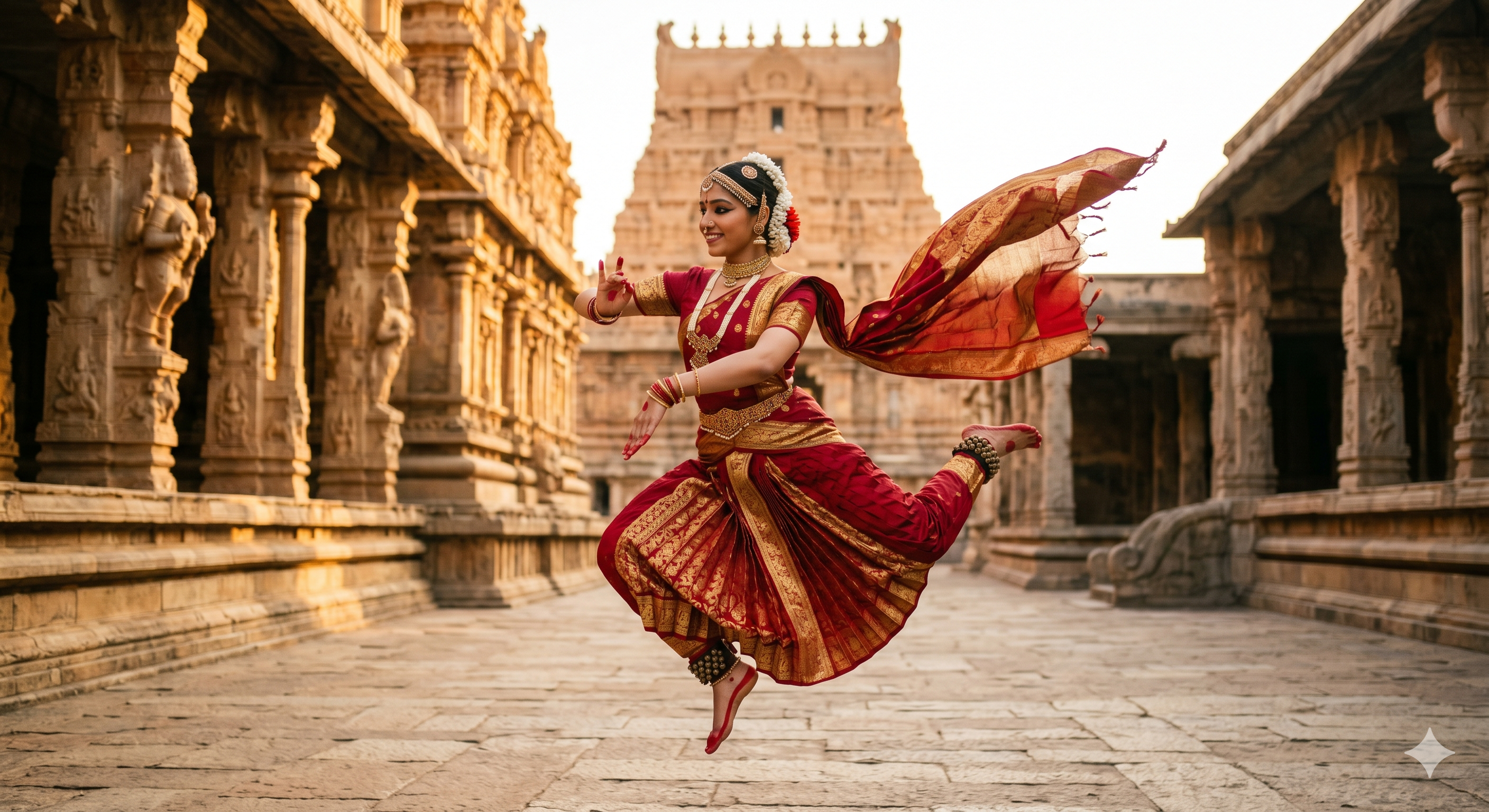 AI rendering of an Indian classical dancer