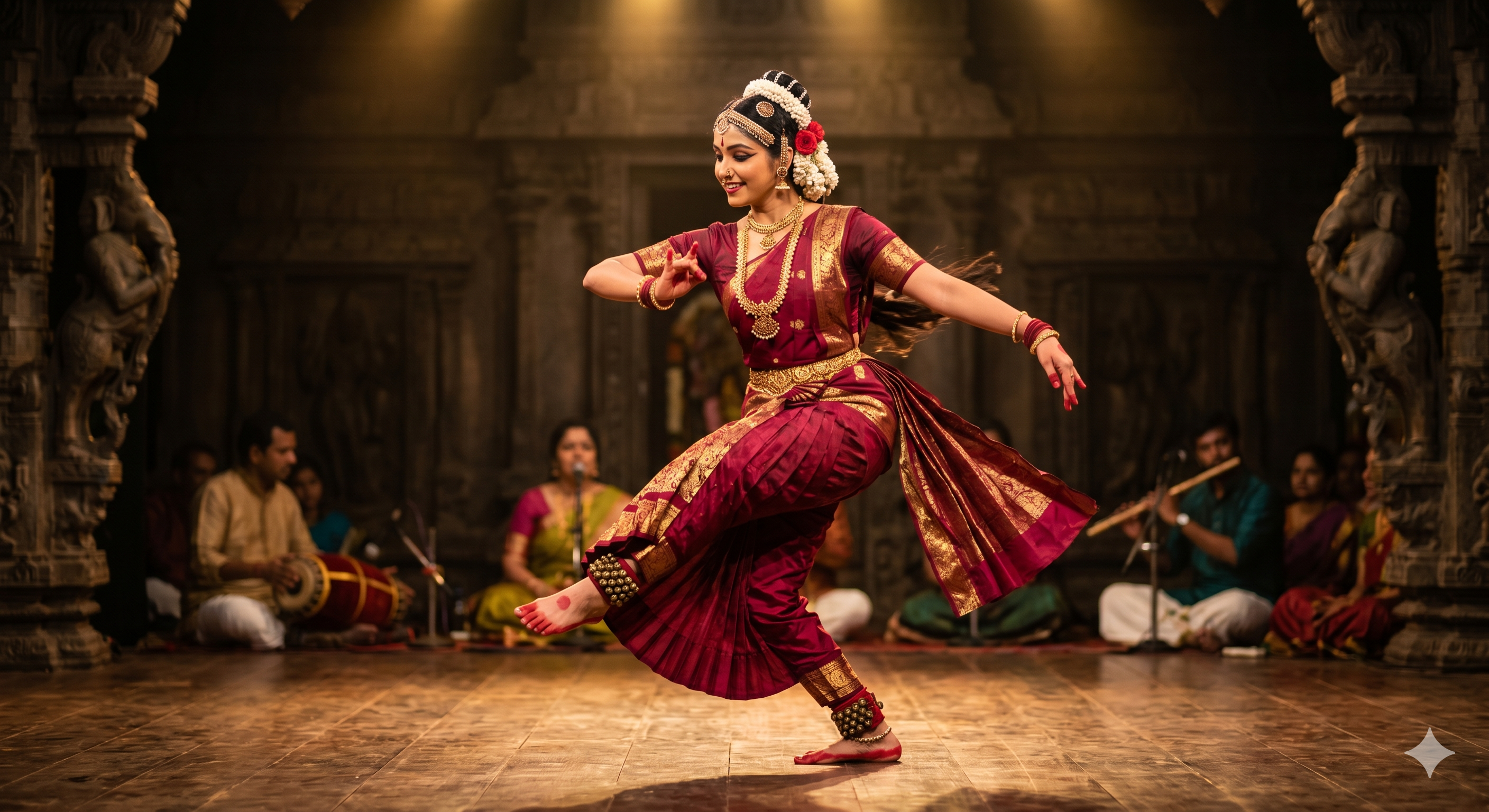 AI rendering of an Indian classical dancer