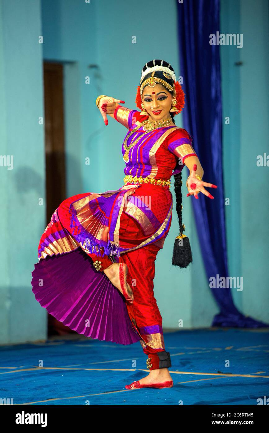 Bharatanatyam dancer in performance