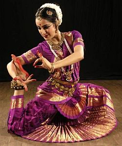 Bharatanatyam dancer in performance