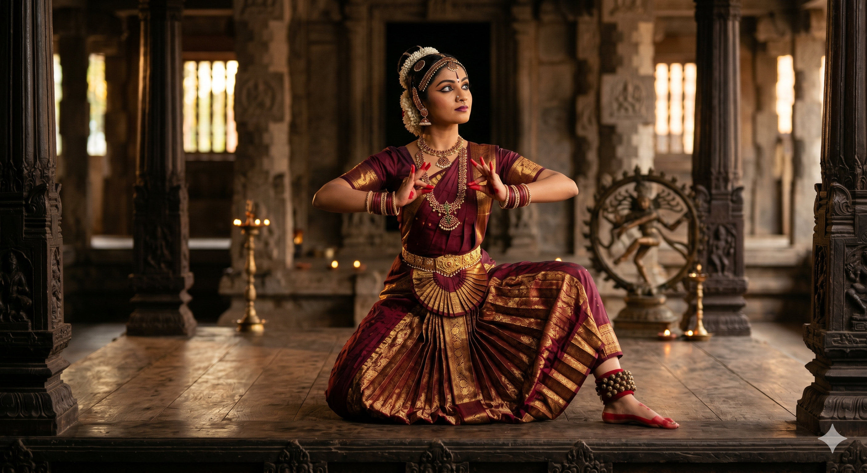 AI generated rendering of an Indian classical dancer