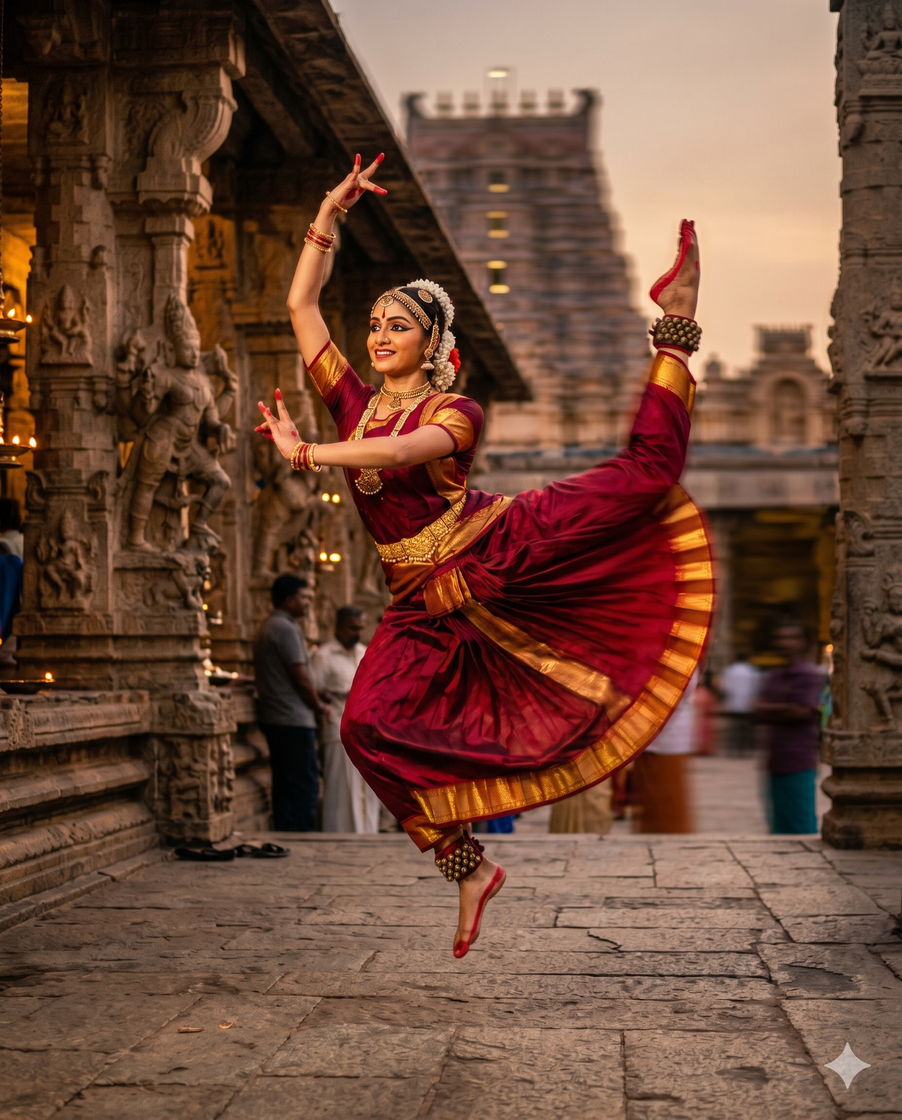 AI rendering of a dancer labelled Indian classical dance